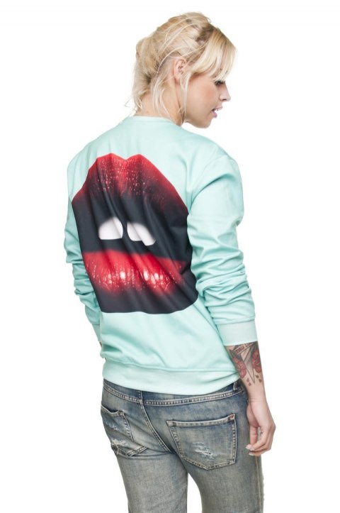 Produkt Przykładowy Modna Dzianinowa Bluza z Nadrukiem RED LIPS Produkt Przykładowy Modna Dzianinowa Bluza z Nadrukiem RED LIPS